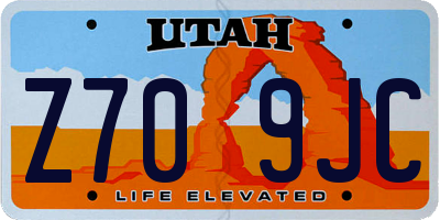 UT license plate Z709JC
