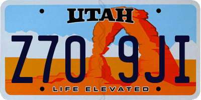UT license plate Z709JI