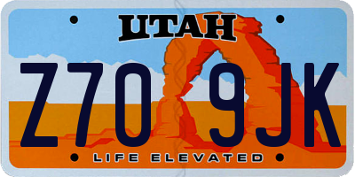 UT license plate Z709JK