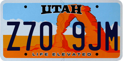 UT license plate Z709JM