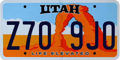 UT license plate Z709JO