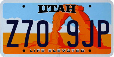 UT license plate Z709JP