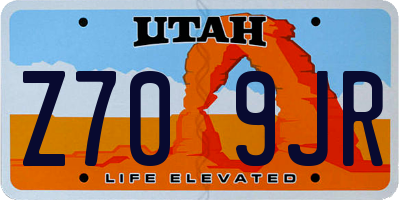 UT license plate Z709JR