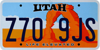 UT license plate Z709JS