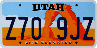 UT license plate Z709JZ
