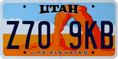UT license plate Z709KB