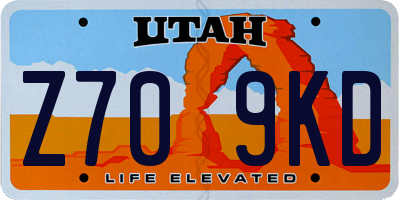 UT license plate Z709KD