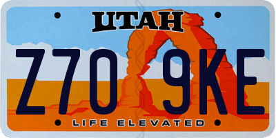 UT license plate Z709KE
