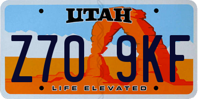UT license plate Z709KF