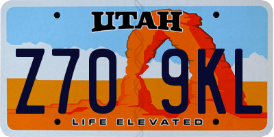 UT license plate Z709KL
