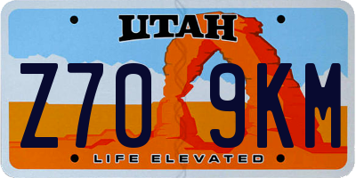 UT license plate Z709KM