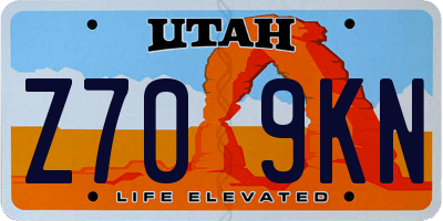 UT license plate Z709KN