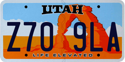 UT license plate Z709LA