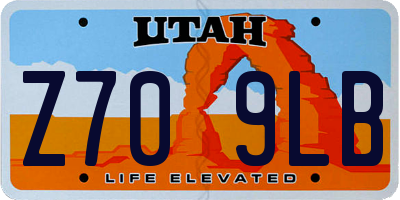 UT license plate Z709LB