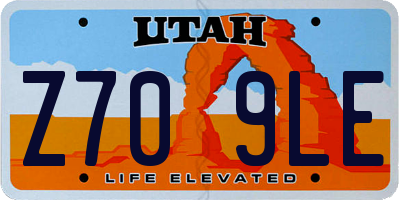 UT license plate Z709LE