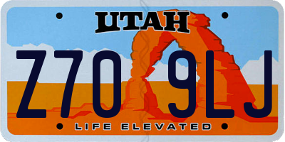 UT license plate Z709LJ
