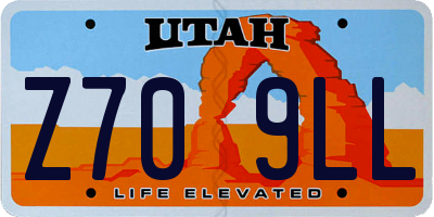 UT license plate Z709LL
