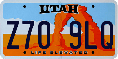 UT license plate Z709LQ
