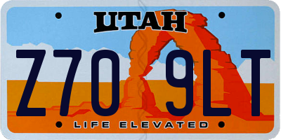 UT license plate Z709LT