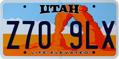 UT license plate Z709LX