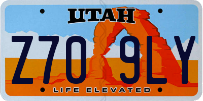 UT license plate Z709LY