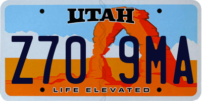 UT license plate Z709MA