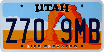 UT license plate Z709MB
