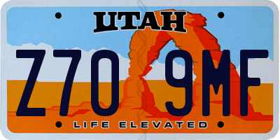 UT license plate Z709MF