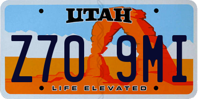 UT license plate Z709MI