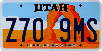 UT license plate Z709MS