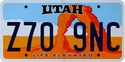 UT license plate Z709NC