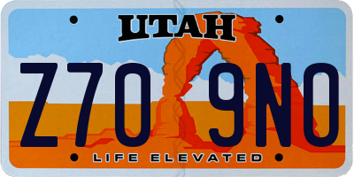 UT license plate Z709NO