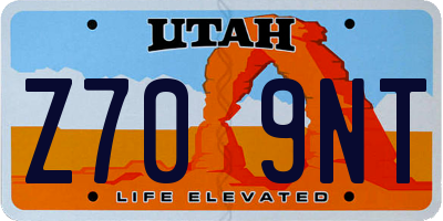 UT license plate Z709NT