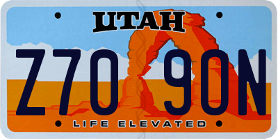 UT license plate Z709ON