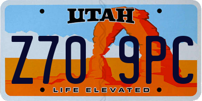 UT license plate Z709PC
