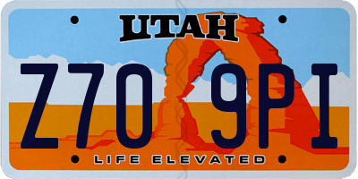 UT license plate Z709PI