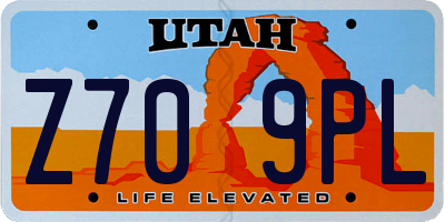 UT license plate Z709PL
