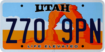 UT license plate Z709PN