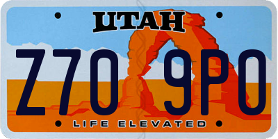 UT license plate Z709PO