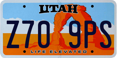 UT license plate Z709PS