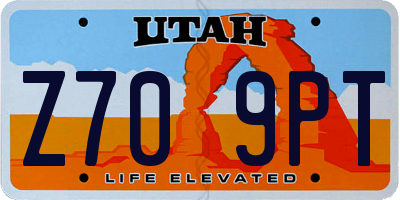 UT license plate Z709PT