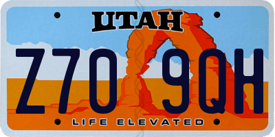 UT license plate Z709QH