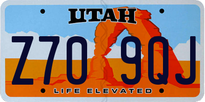 UT license plate Z709QJ