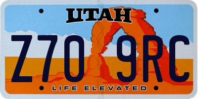 UT license plate Z709RC