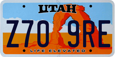 UT license plate Z709RE