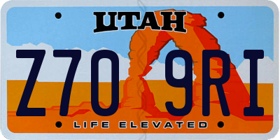 UT license plate Z709RI