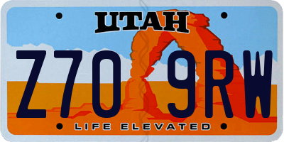UT license plate Z709RW