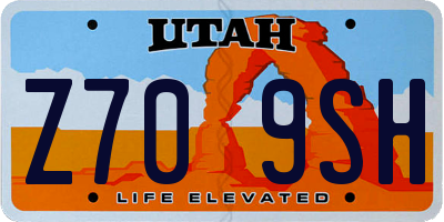 UT license plate Z709SH