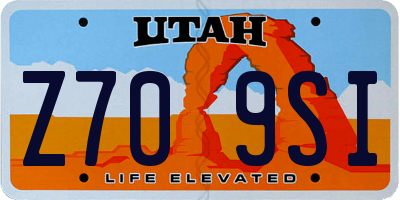 UT license plate Z709SI