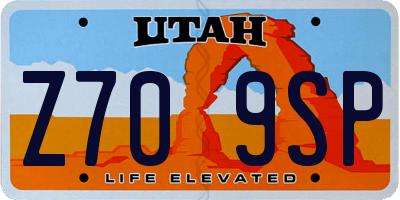UT license plate Z709SP